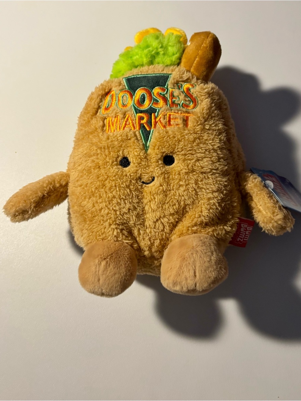 NWT BumBumz Gilmore Girls Doose’s Market Grocery Bag Plush Stuffed Animal 7.5"